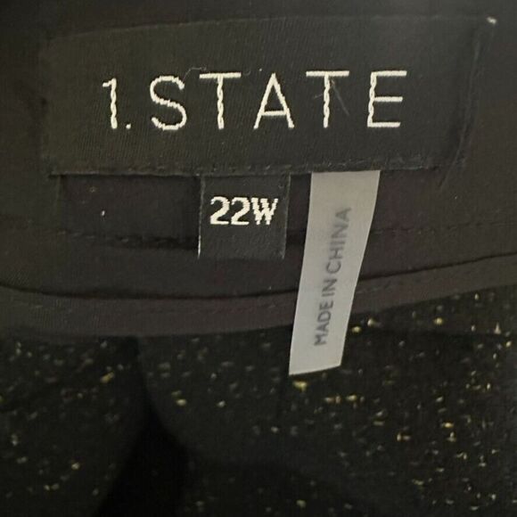 1. State Women Black Gold Tweed Boucle Casual Shorts Plus Size 22W Festive - Picture 3 of 8